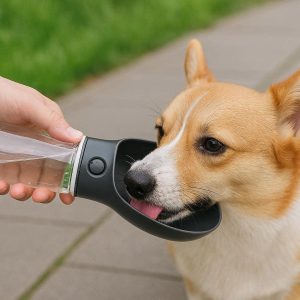 16 Squeeze Dog Water Bottle Auto Pump Pet Travel Drinking Cup With Top Bowl For One Hand Walking Hydration