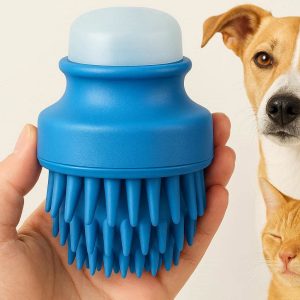 22 Silicone Pet Bath Brush Shampoo Dispenser Massager Grooming Brush For Dogs Cats Short Haired Fur Cleaning Washing Tool